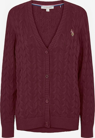 Geacă tricotată ' UW V-neck ' de la U.S. POLO ASSN. pe roșu: față