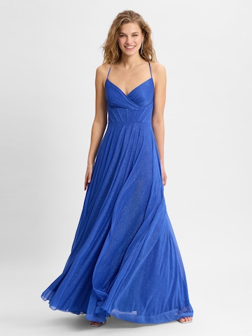 Marie Lund Abendkleid in Blau: Vorderseite