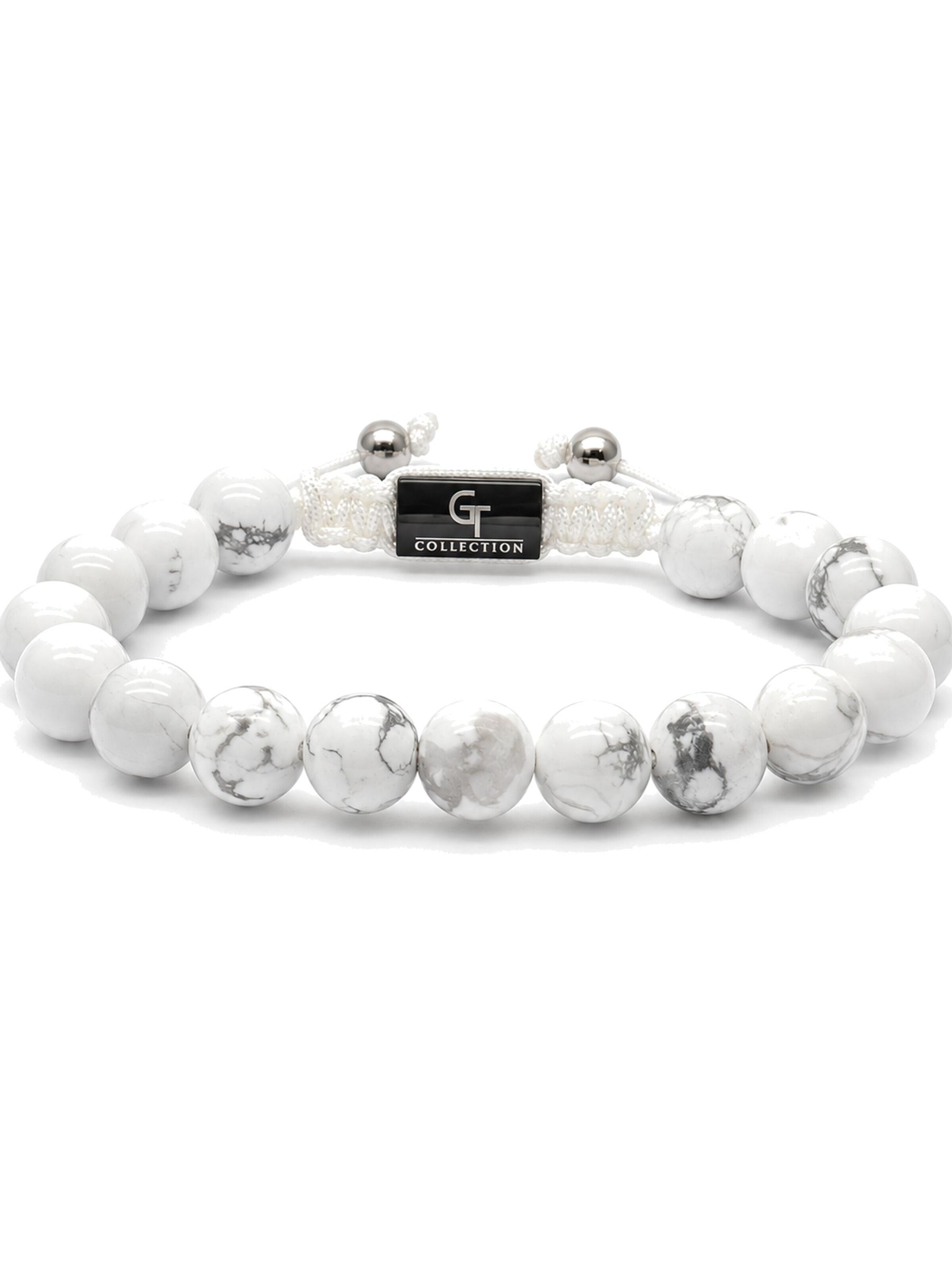 GT Collection Bransoletka 'Howlite Single-Row' w kolorze biały: przód