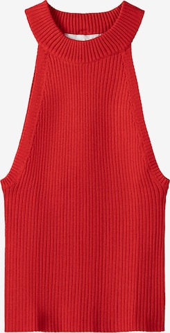 Top in maglia di Bershka in rosso: frontale
