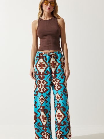 Happiness İstanbul Široke hlačnice Hlače | zelena barva