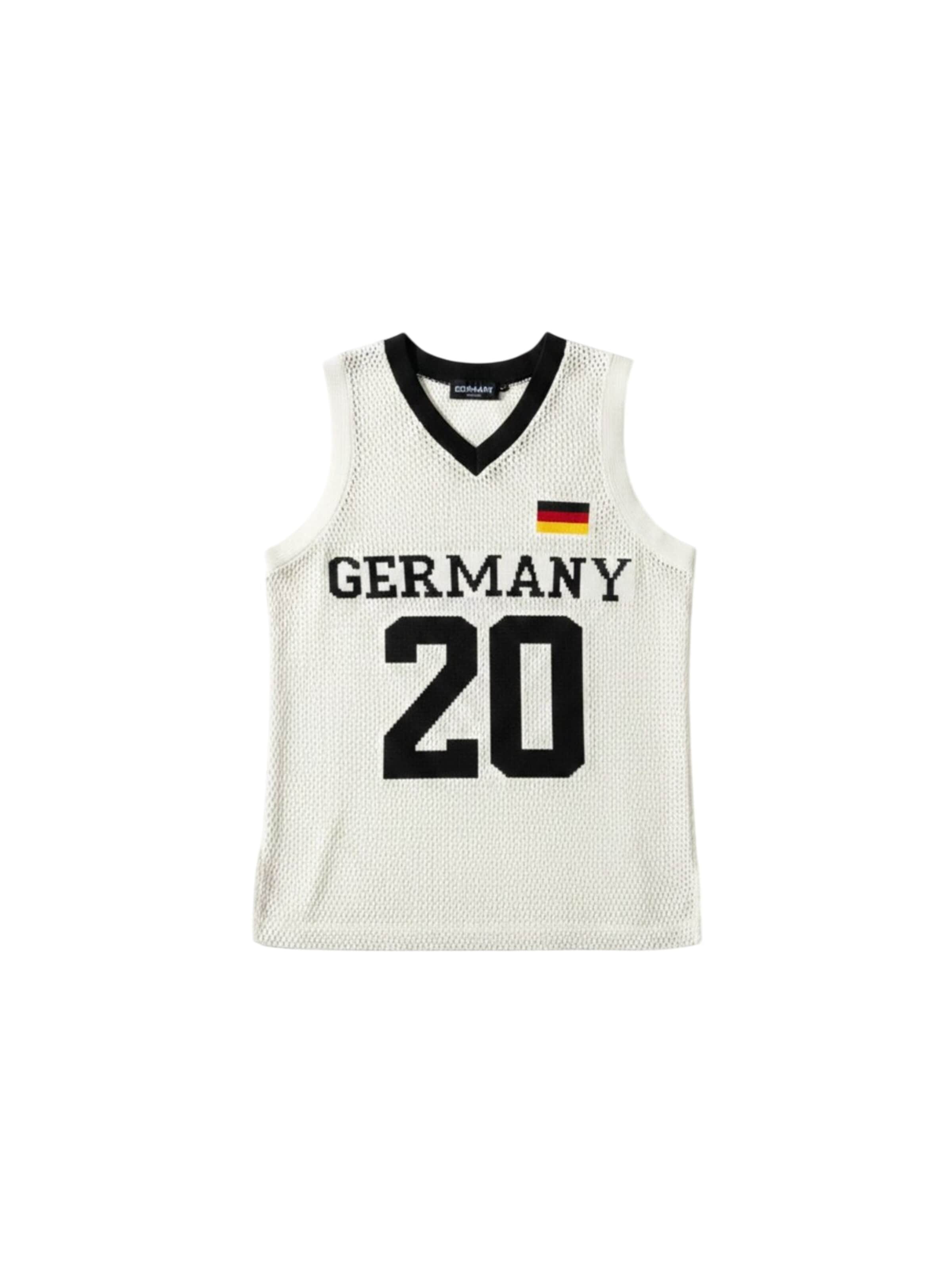 Kleidermafia T-shirt 'Oversize Germany Knit Tanktop - White' i vit: framsida