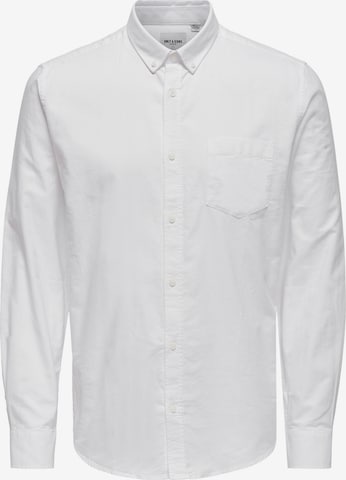 Coupe slim Chemise 'Alvaro' Only & Sons en blanc : devant