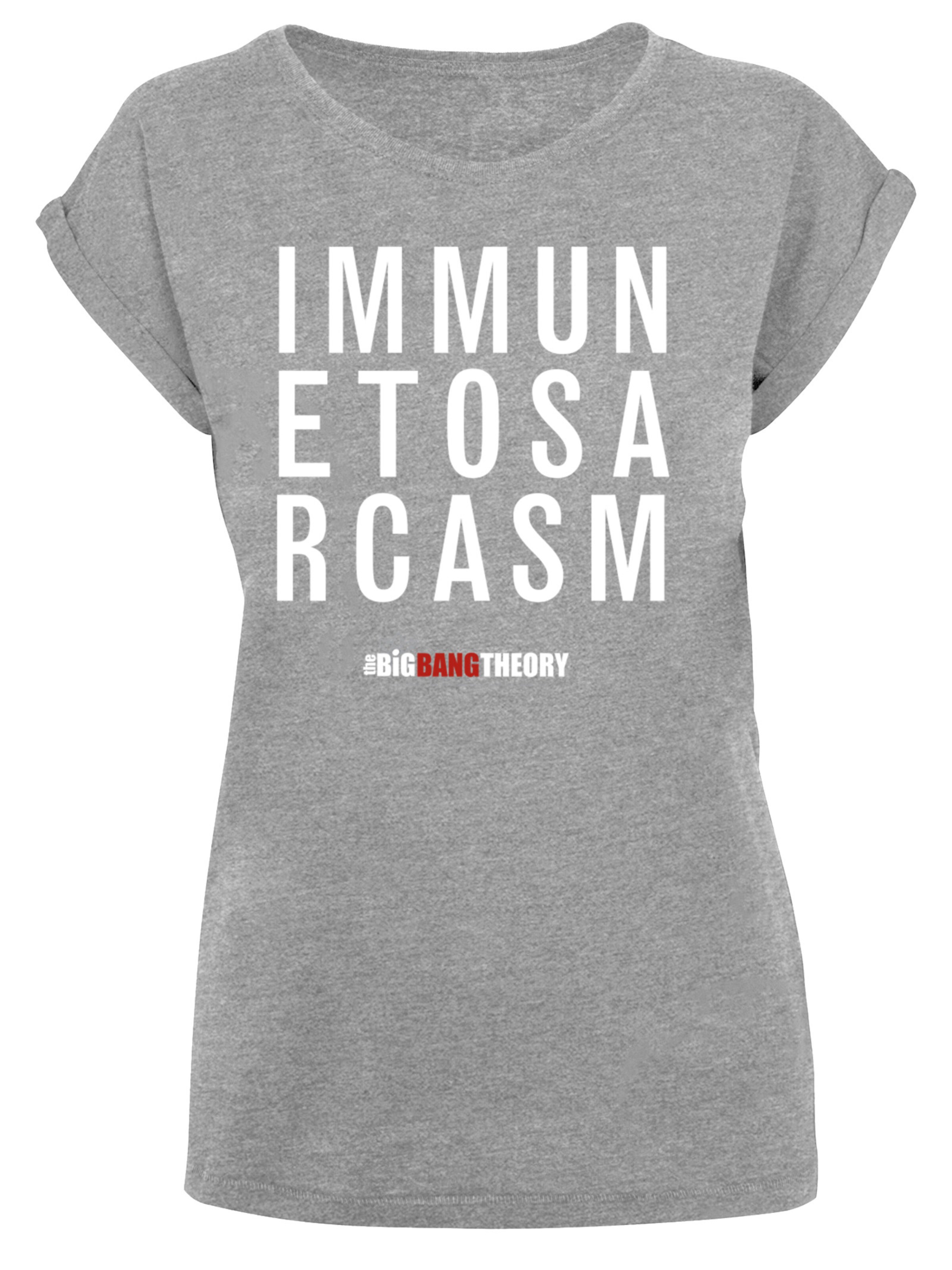 F4NT4STIC Shirt 'Immune To Sarcasm' in Grijs: voorkant