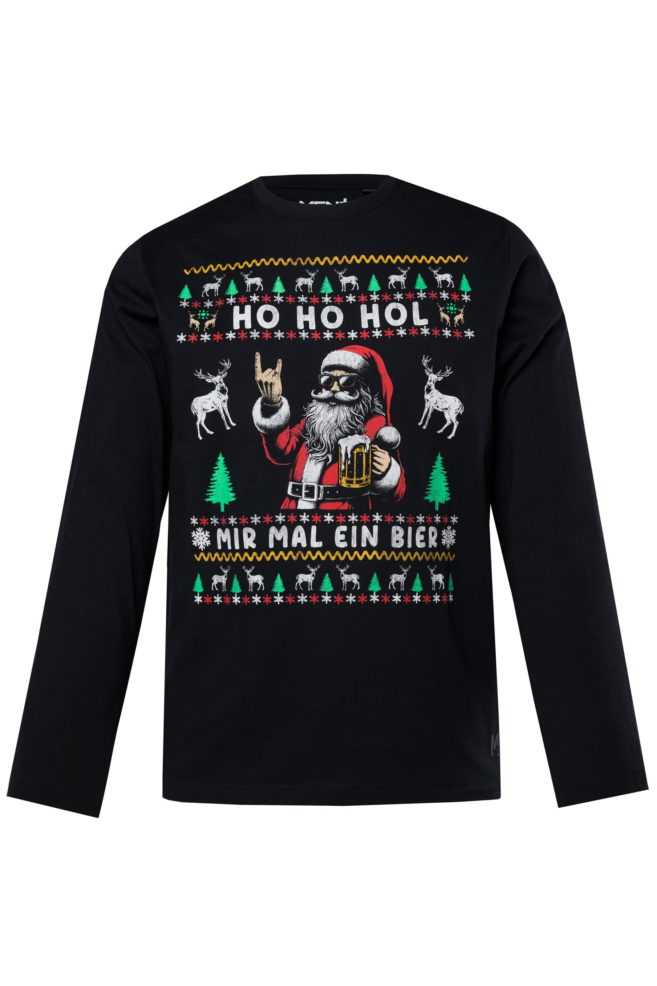 Men Plus Shirt in Black: front