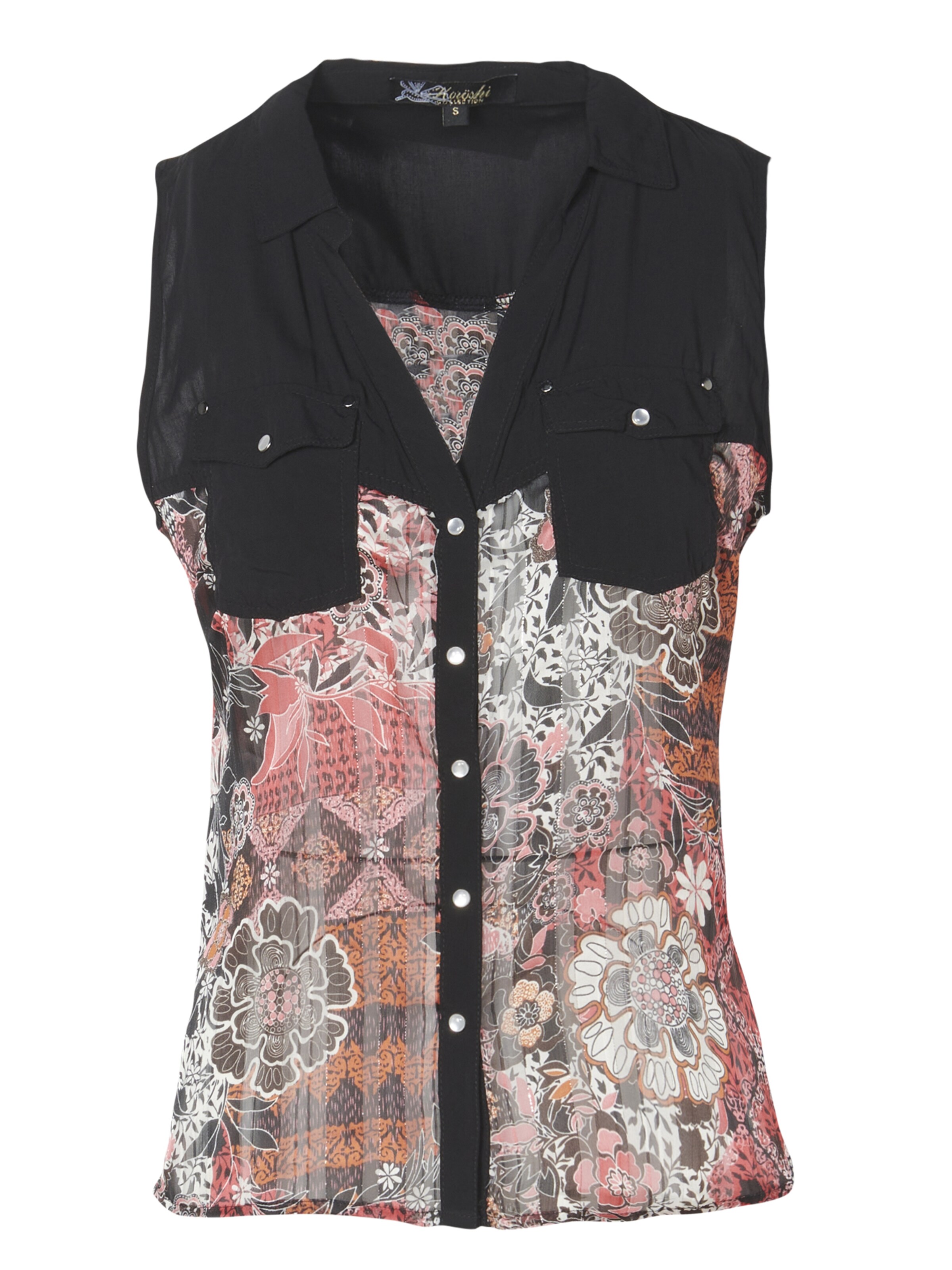 KOROSHI Bluse in Schwarz: Vorderseite