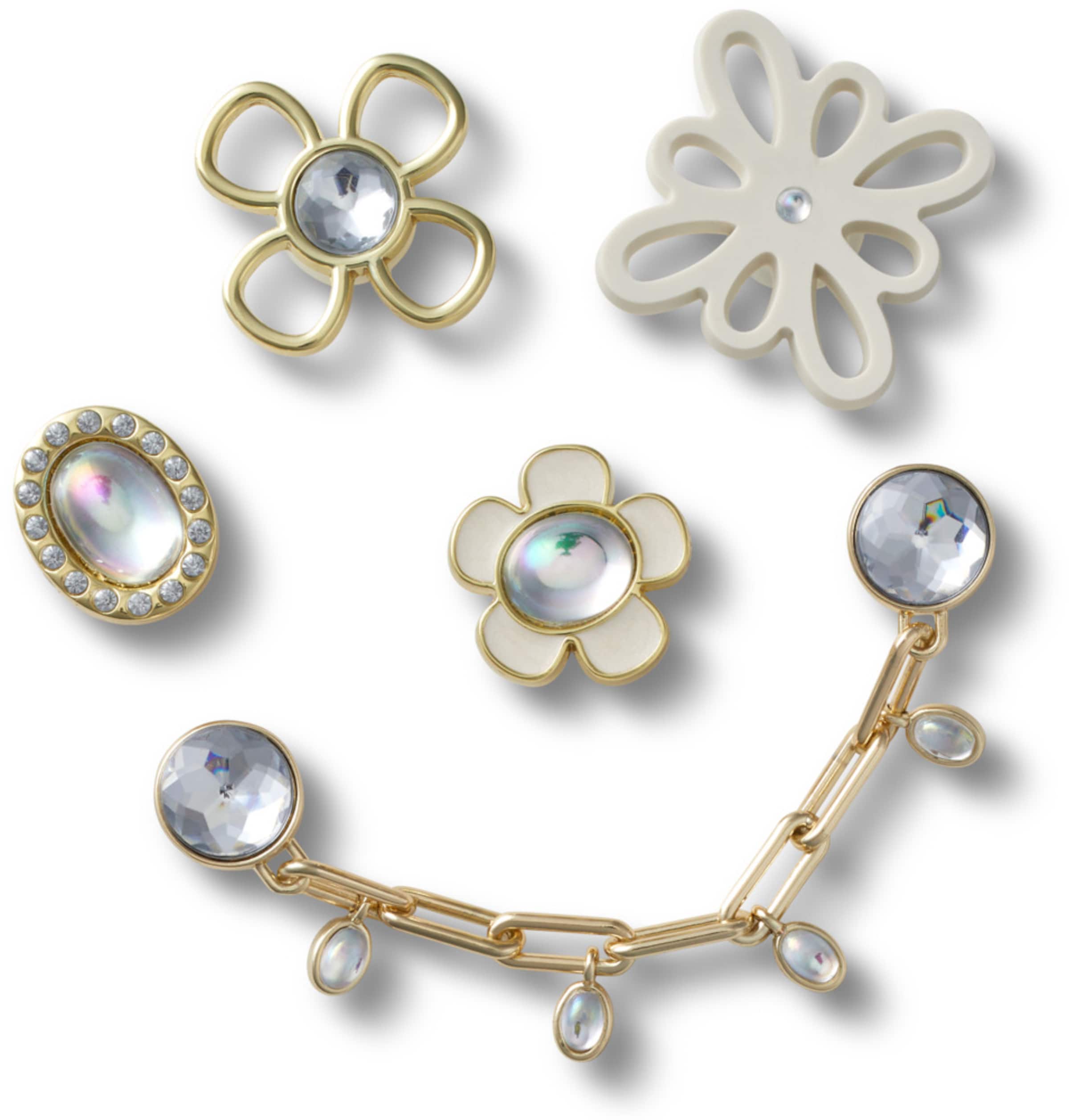 Crocs Shoe Accessories in Gold: front