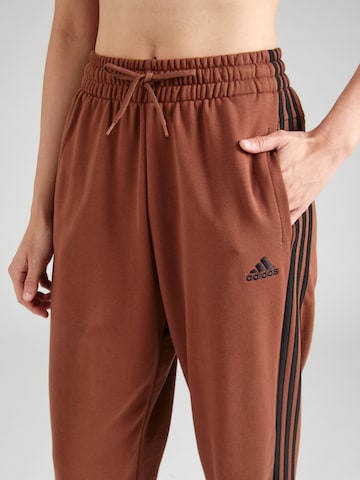 ADIDAS SPORTSWEAR Tapered Workout Pants 'Essentials' in Brown