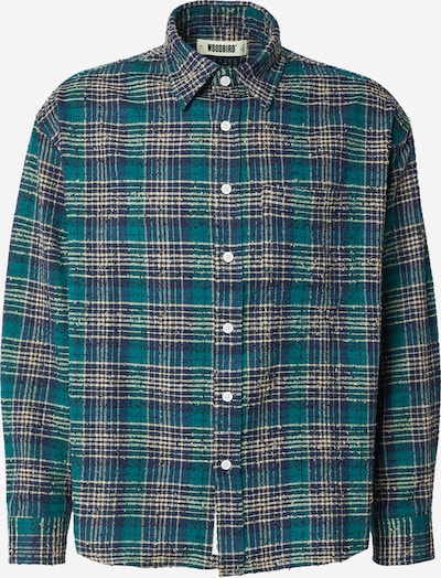 Woodbird Košulja 'Jong Em' u bež / mornarsko plava / smaragdno zelena, Pregled proizvoda