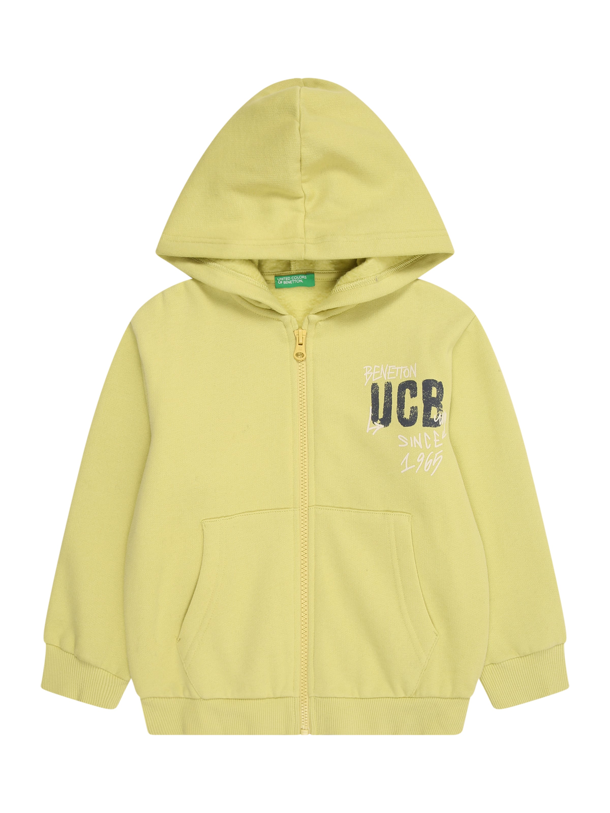 UNITED COLORS OF BENETTON Ζακέτα φούτερ σε κίτρινο: μπροστά