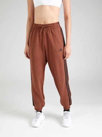 ADIDAS SPORTSWEAR Tapered Workout Pants 'Essentials' in Brown: front