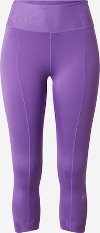 NIKE Skinny Workout Pants 'One Luxe' in Purple: front