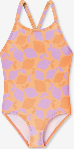 SCHIESSER Badeanzug ' Aqua Kids ' in Lila: Vorderseite