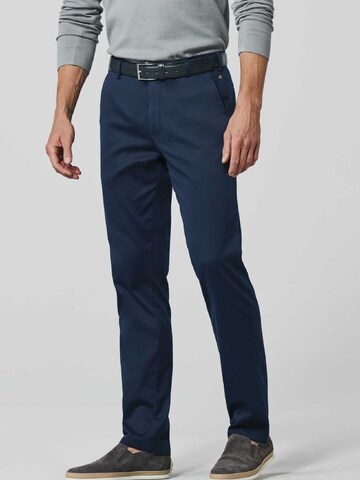 MEYER Regular Chino Pants 'Bonn' in Blue: front