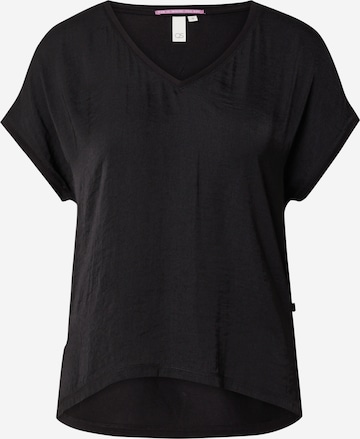 T-shirt QS en noir : devant