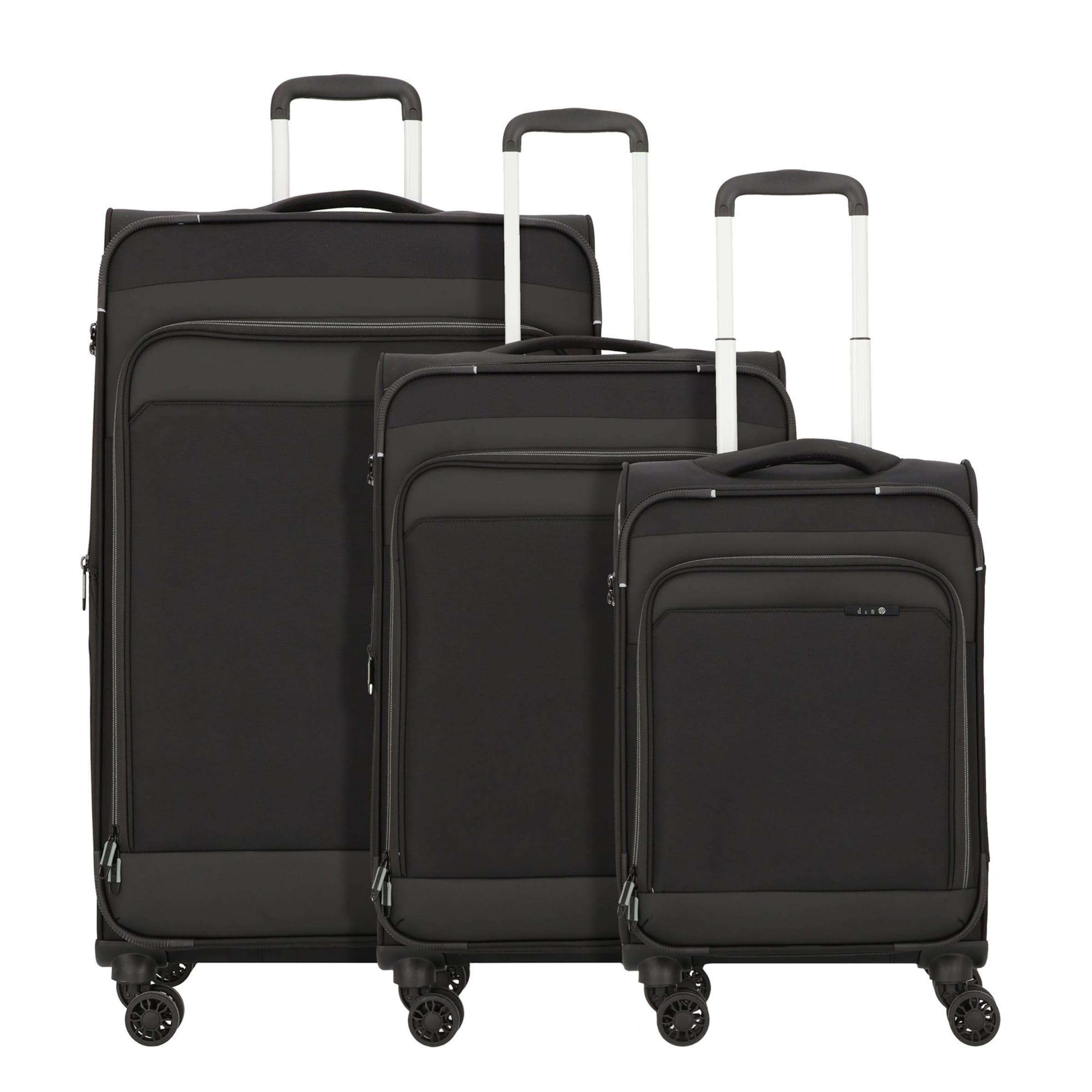 D&N Suitcase set 'Travel Line 9504' in Black: front