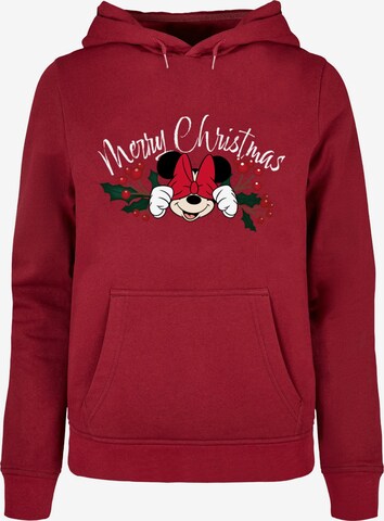 ABSOLUTE CULT Sweatshirt 'Minnie Mouse - Christmas Holly' in Red: front