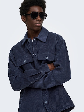 Only & Sons Comfort fit Button Up Shirt 'ONSSIMON' in Blue