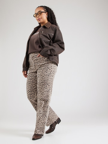 ONLY Carmakoma - Regular Calças de ganga 'CARMEGAN' em bege