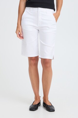 Pulz Slimfit Hose 'CLARA' in Weiß: Vorderseite