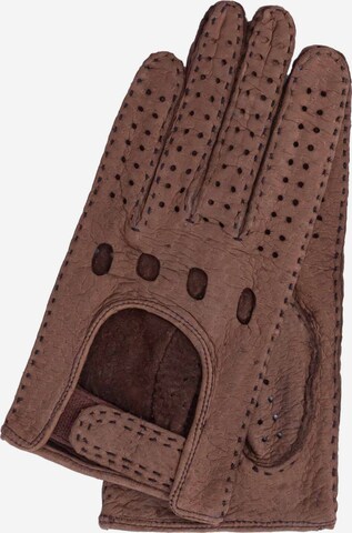 Gretchen Full Finger Gloves in Brown: front