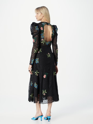 Warehouse - Vestido de cocktail 'William Morris' em preto