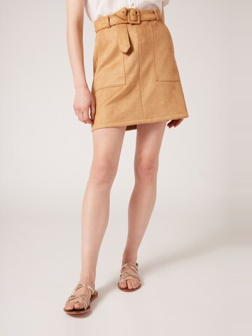 NAF NAF Skirt ' Eplaque ' in Brown: front