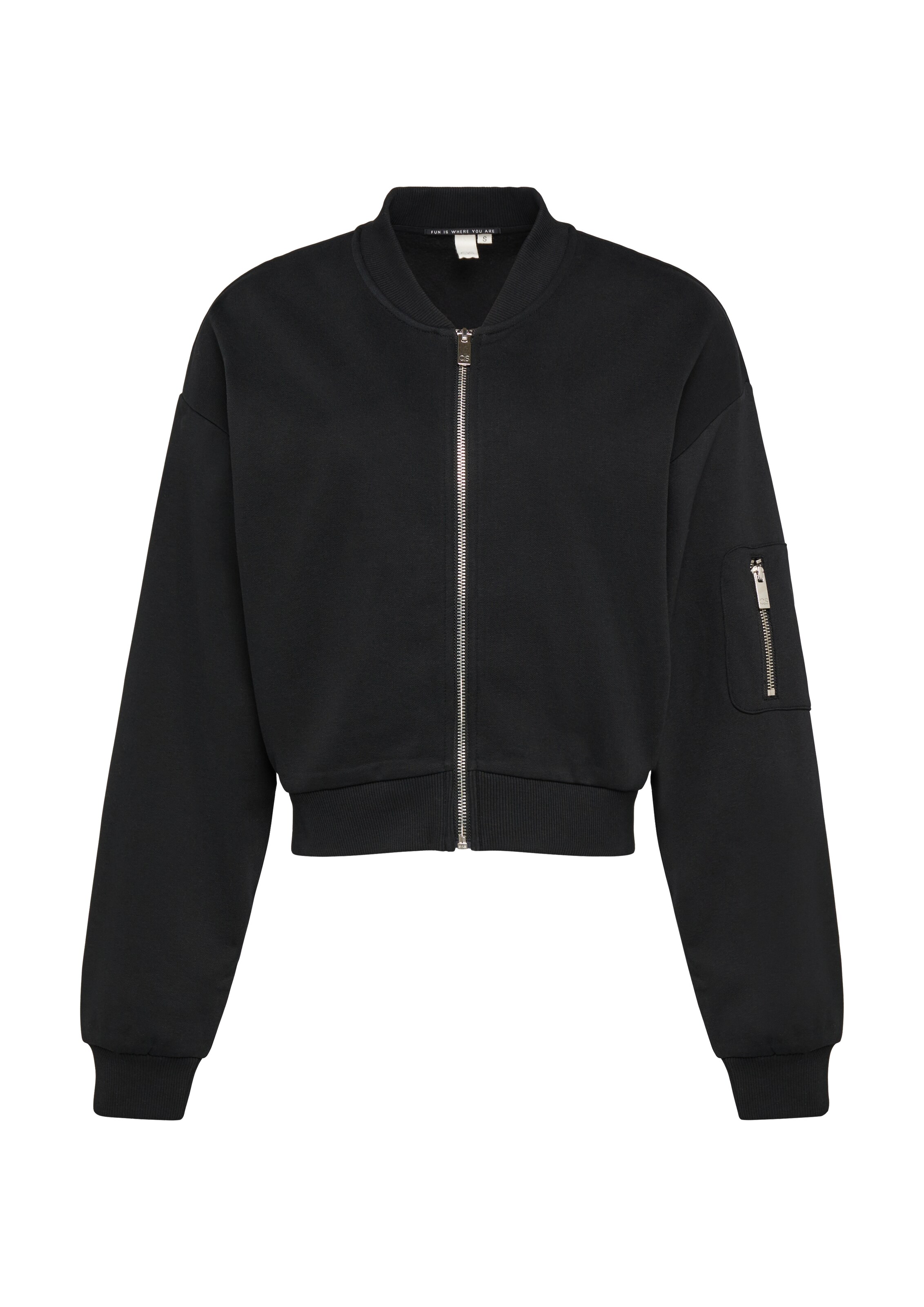 Veste de survêtement QS en noir : devant