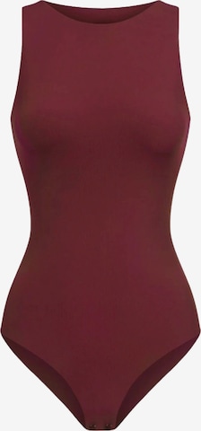 cfab Shapingbody 'Crew Neck Bodysuit String' in Rood: voorkant