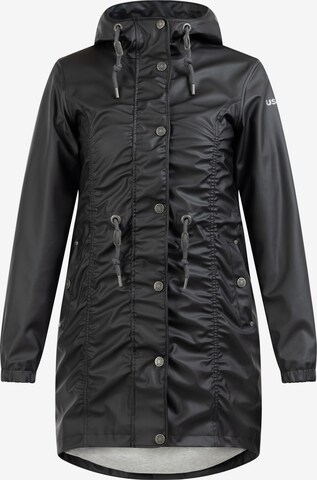 Manteau fonctionnel Usha en noir : devant