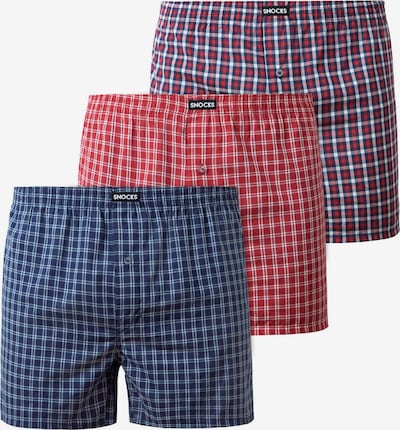 SNOCKS Boxer shorts in 4XL in Blue / Light red / White, Item view