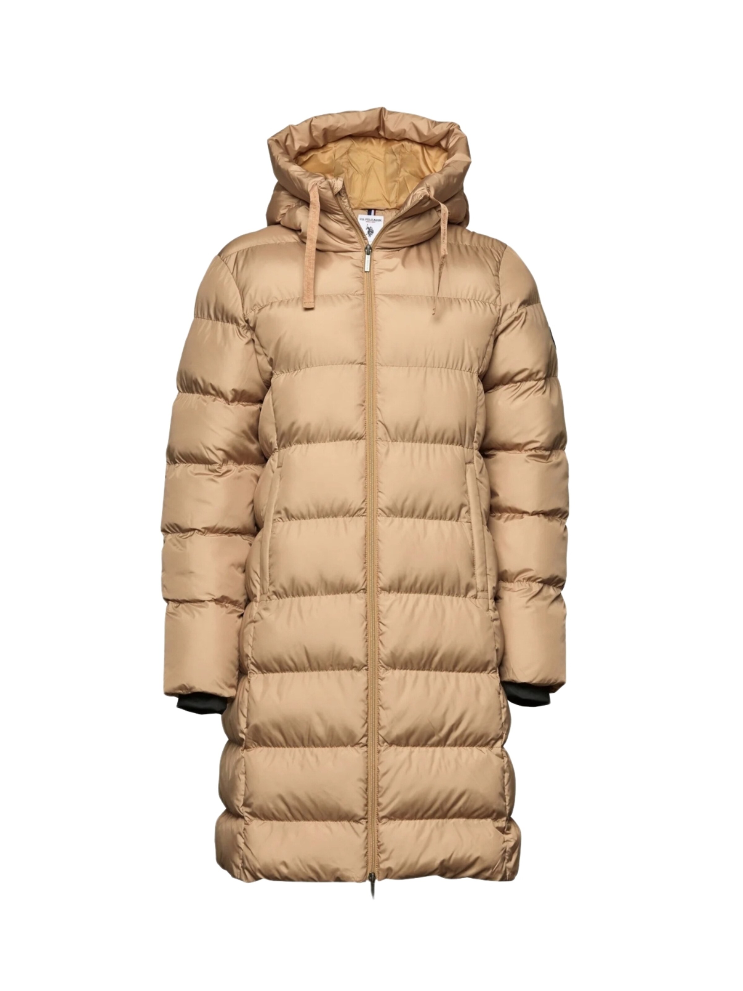 U.S. POLO ASSN. Wintermantel 'Gisla' in Beige: voorkant