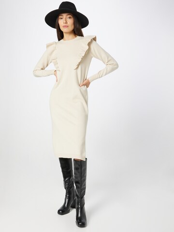 Y.A.S - Vestido de punto 'HELLO' en beige