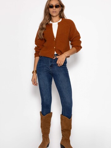 SASSYCLASSY Oversizestrickjacke in Braun