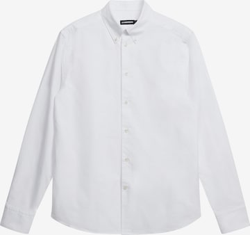 J.Lindeberg Slim fit Button Up Shirt in White: front