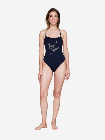 JOOP! Jeans Bustier Badeanzug ' Glamour ' in Blau