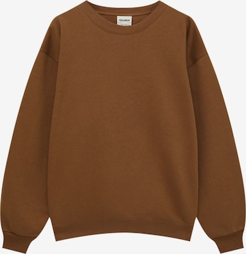Pull&Bear Sweatshirt in Bruin: voorkant