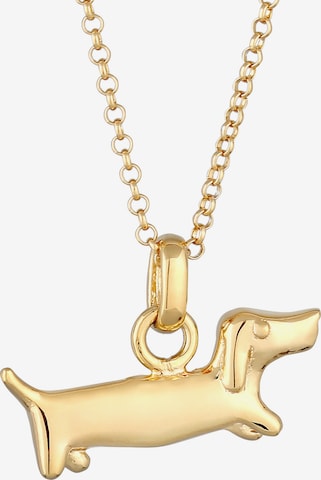 ELLI Halskette 'Dackel' in Gold: Vorderseite