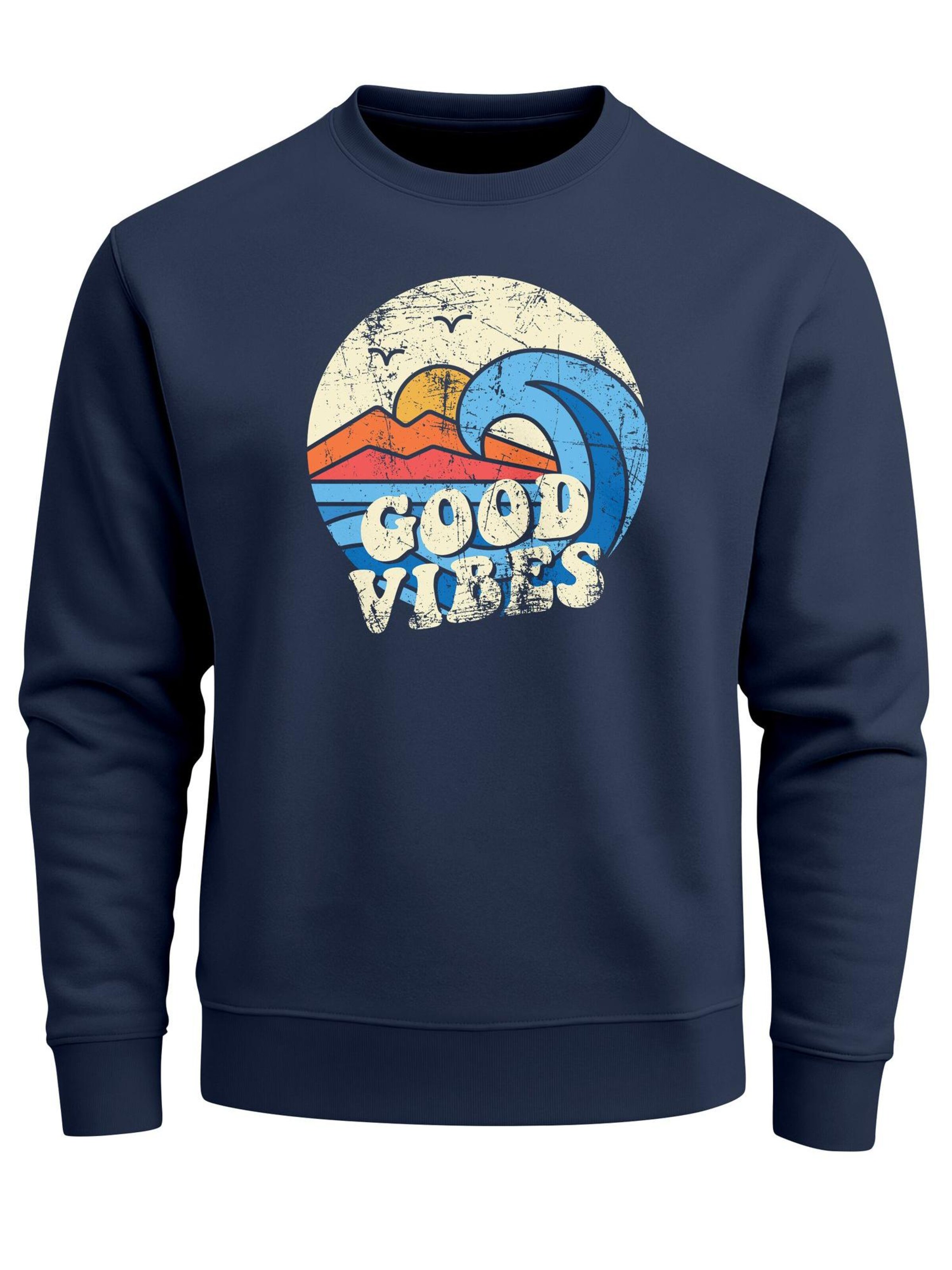 Neverless Sweatshirt 'Good Vibes'‌‌‌‌‌‌ in Blau: Vorderseite