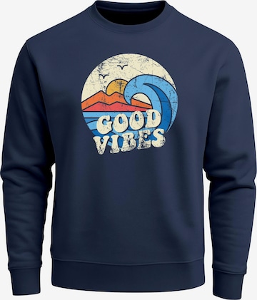 Neverless Sweatshirt 'Good Vibes' in Blau: Vorderseite