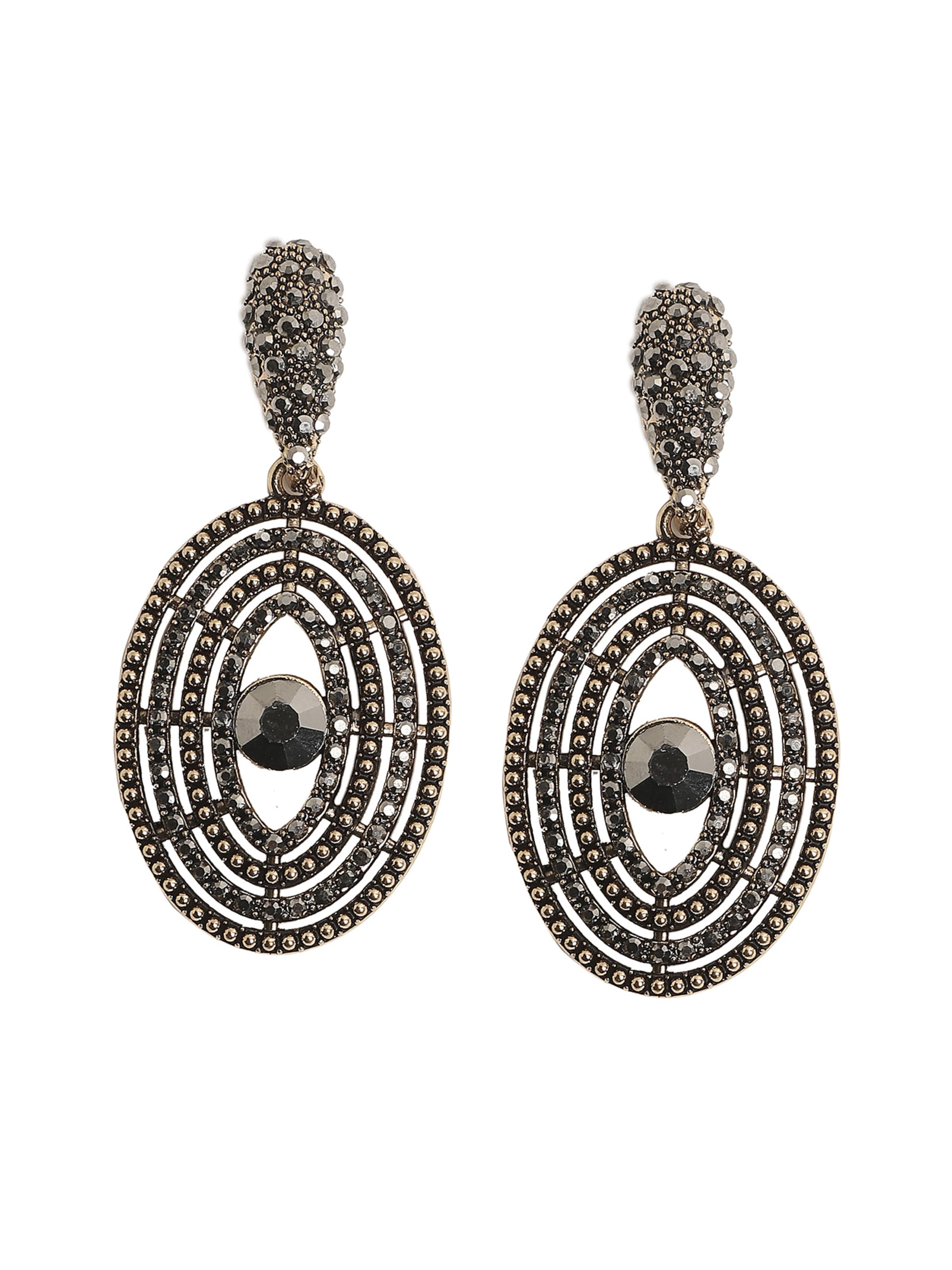 SOHI Náušnice ' Kara ' – černá: přední strana