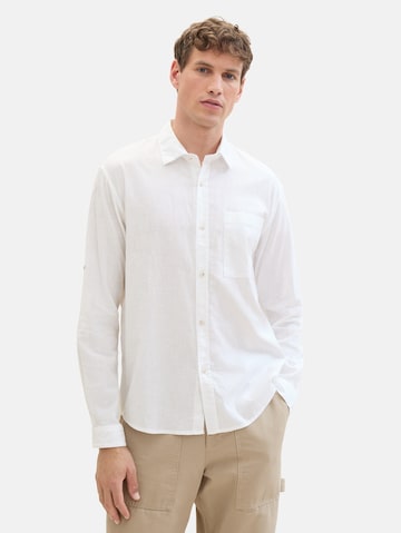 TOM TAILOR DENIM Regular fit Риза в бяло: отпред