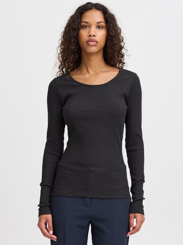 ICHI Shirt 'Palmer' in Zwart: voorkant