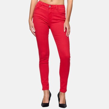 Skinny Jean Elara en rouge : devant