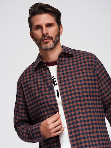 Ombre Regular fit Overhemd 'OM-SHCS-0150' in Bruin