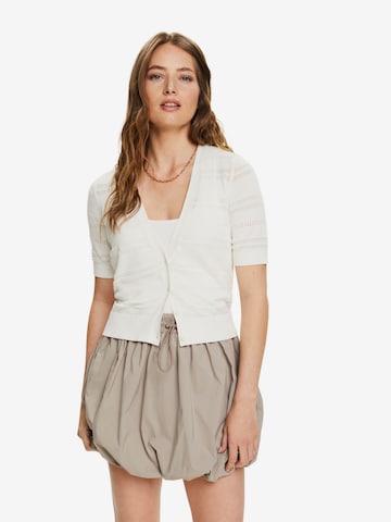 ESPRIT Gebreid vest in Wit: voorkant