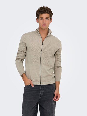 Only & Sons - Cárdigan 'ONSMALIK' en beige: frente
