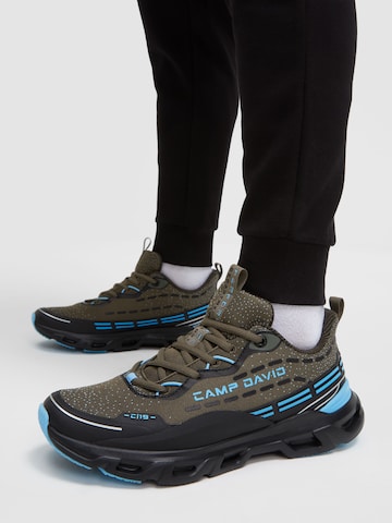 CAMP DAVID Premium Sneaker im Jacquard-Design in Grün: Vorderseite