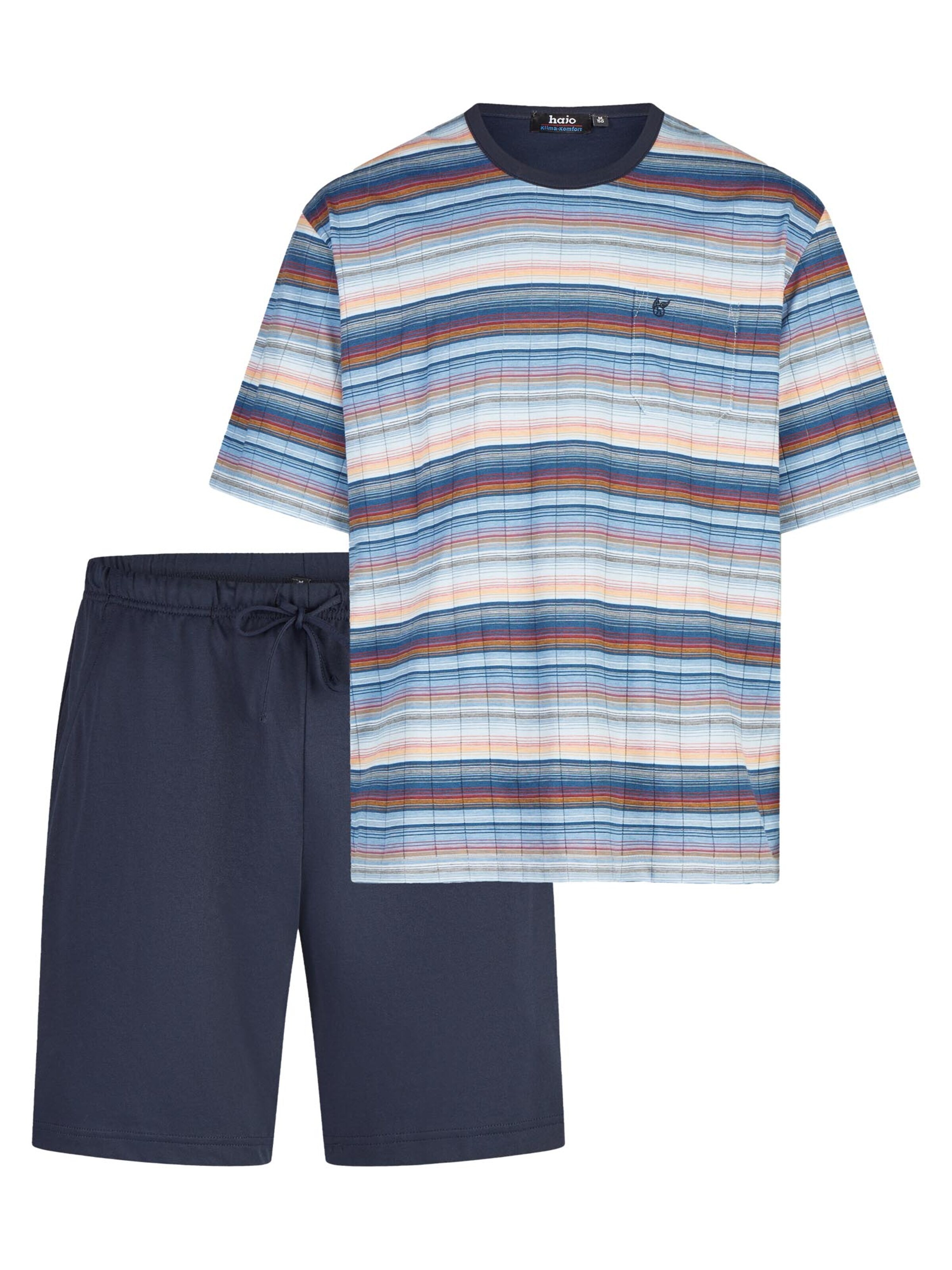HAJO Pyjama kort 'Klima Komfort' in Gemengde kleuren: voorkant
