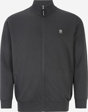 Jack & Jones Plus Кофта на молнии 'DUST' в Серый: спереди